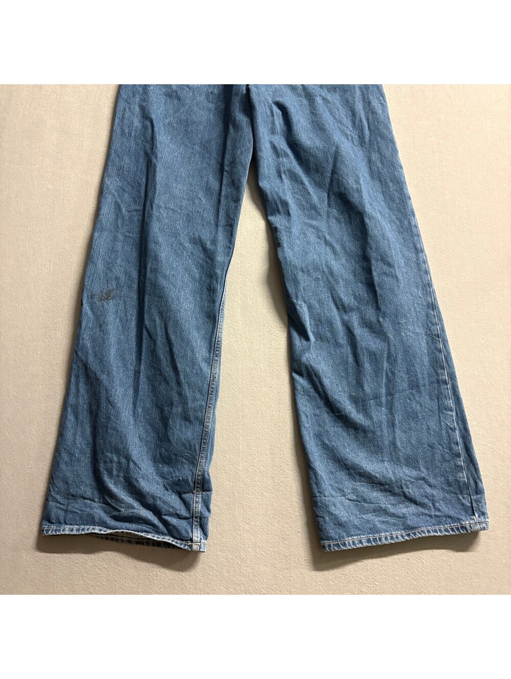 Zara Wide Leg Jeans Womens Size 8 Blue Denim High Rise 100% Cotton - Picture 10 of 13